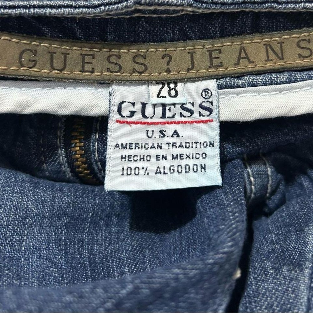 Vintage 90s Y2K Guess Jeans 28 Mid Rise Split Hem Flare Boho Retro Denim - Picture 8 of 8